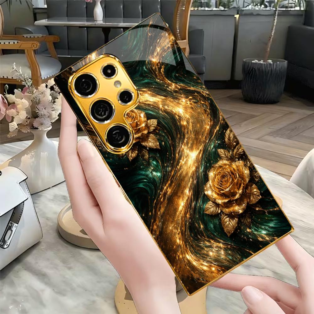 Nouveau modèle Bestseller Coque de téléphone luxueuse Coque de téléphone en verre galvanisé pour Samsung Galaxy S26 S25 S24 S23 S22 S21 FE, Ultra, Plus
