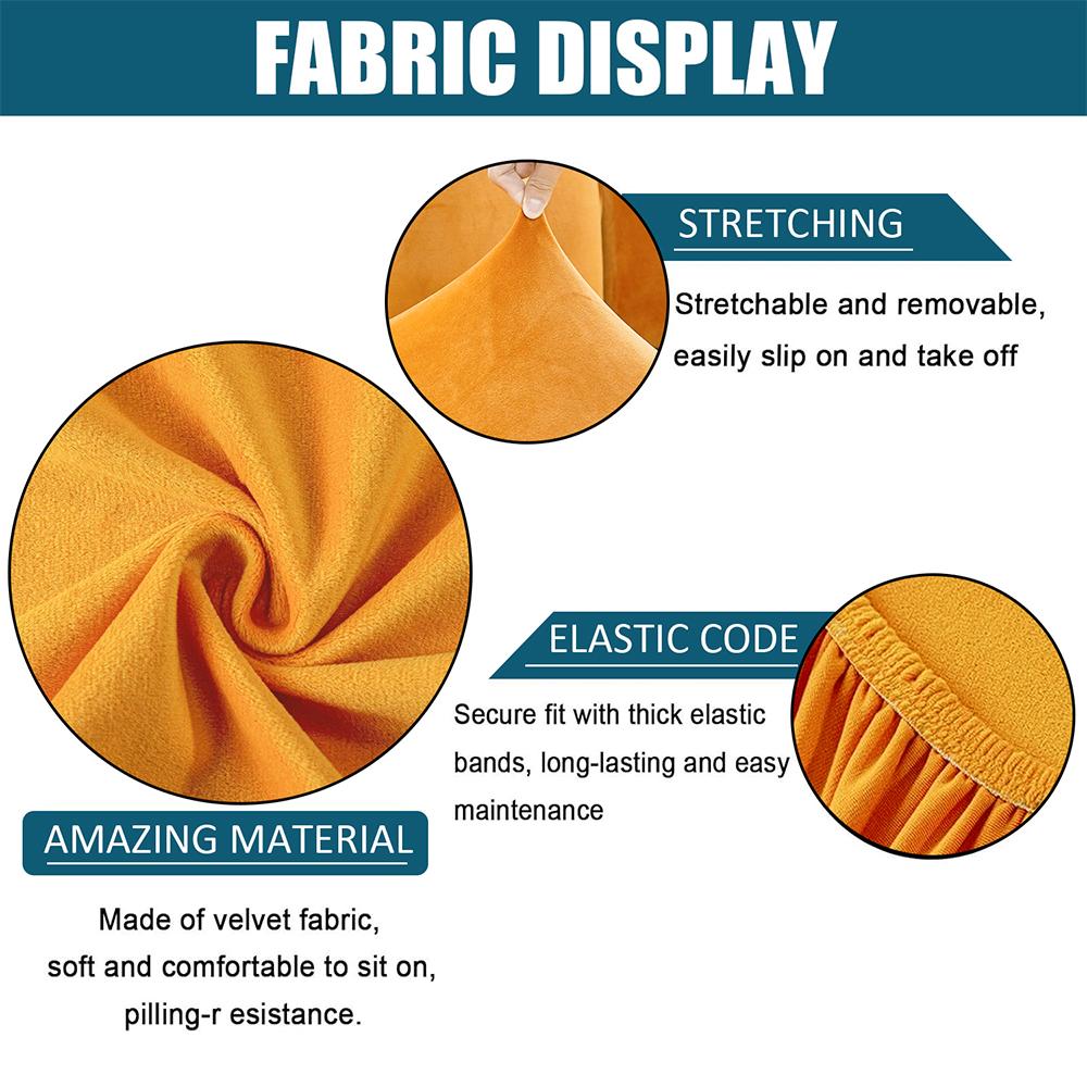 Velvet Fabric Bar Chair Cover Thick Removable Seat Cover Soft Plain Armless Shell Chair Covers for Banquet Office Hotel Home