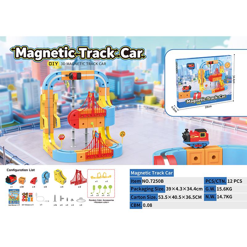 Diy Assembly Splicing Magnetic Track Train Set Versatile Building Tracks Magnetic Toy Train For Kids Non-Remote Rail Car Gift