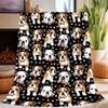Cute French Bulldog Blanket Soft Cozy Flannel Warm Bed Throw Blanket for Couch Sofa Camping Office Travel Home Bedroom Decor