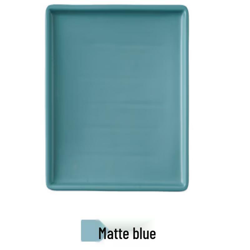 

ZISIZ Nordic Matte Blue Square Melamine Deep Serving Plate