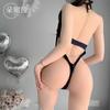 Domila Erotic Underwear Hanging Neck High Fork One-piece Open Chest Bikini Women's Sexy Milk Leakage Pajamas Dead Library Water