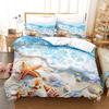 3pcs Sunny Blue Duvet Cover With 2 Pillowcases 3D Printed Starfish Beach Bedding Sets Cmoforter Not Included Room Decoration