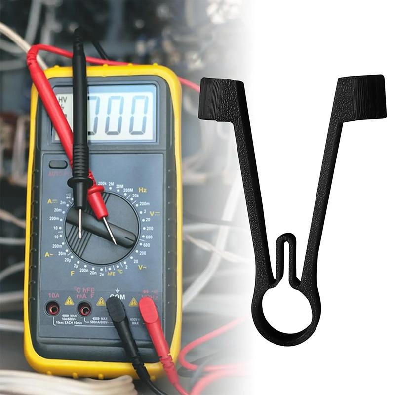 2Pcs Ergonomic Meter Probes Clip,Multimeter Probe Test Holder Clamping,Electrical Testing Power Supplies,One Hand Repairing Tool
