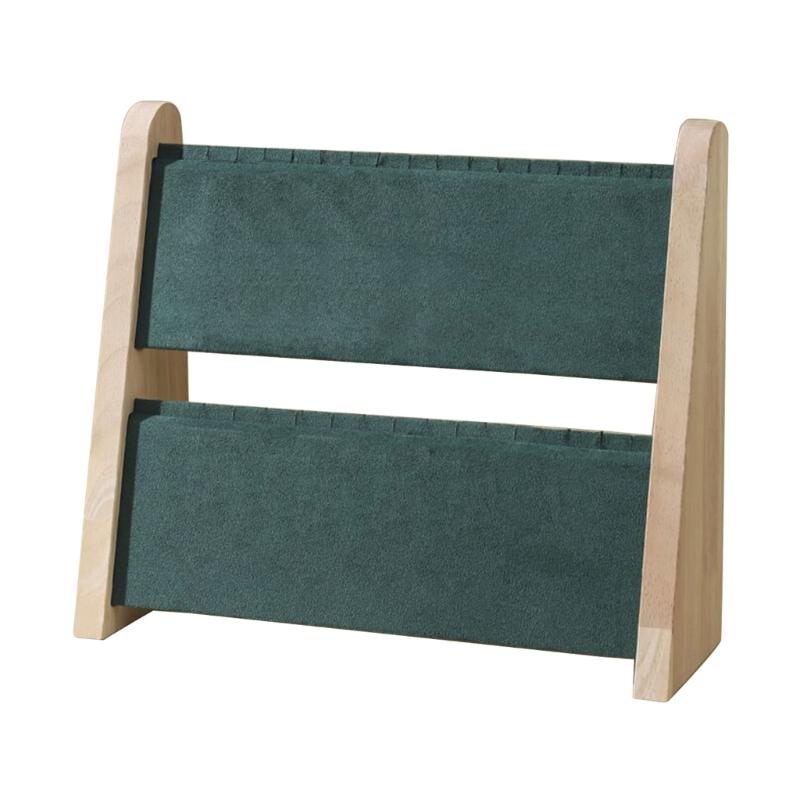Soft Mat Necklace Display Stand Functional Wood Necklace Holder Organizers Rack For Jewelry Display And Storage