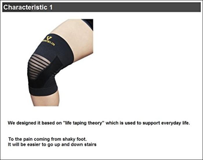 Vantelin Kowa Knee Large 1 piece Support, Size, Black, Ambidextrous,