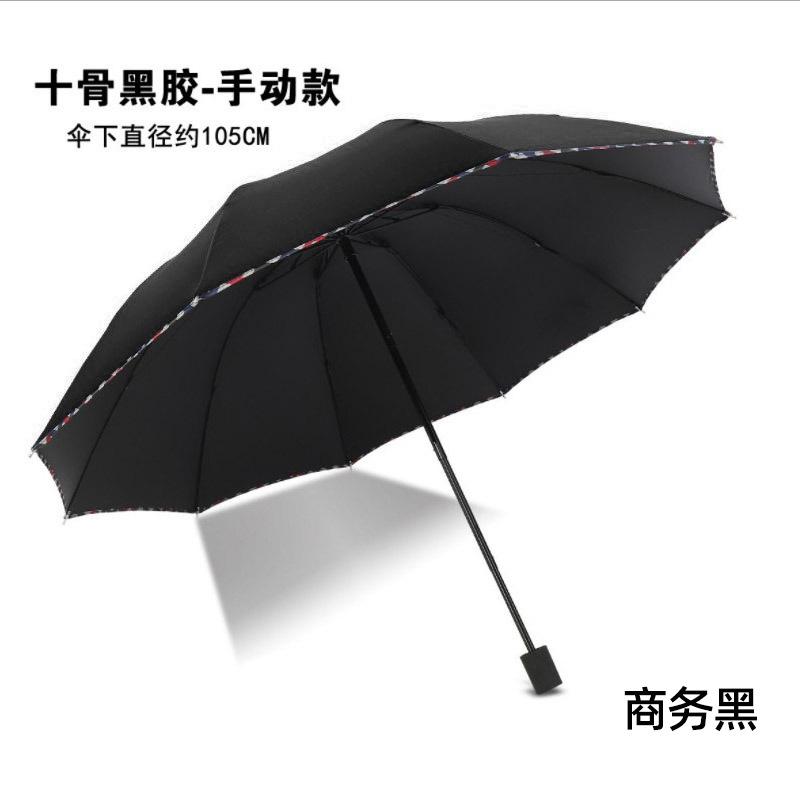 Ten bones plus business vinyl hemming umbrella sunscreen UV protection umbrella wholesale printing LOGO advertising umbrella