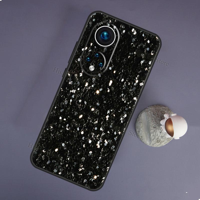Aqua Blue Rainbow GLITTER SPARKLES For Huawei P20 P30 P40 Lite Pro Nova 5T Nova 9 P Smart 2019 Case For Honor 50 Lite Cover