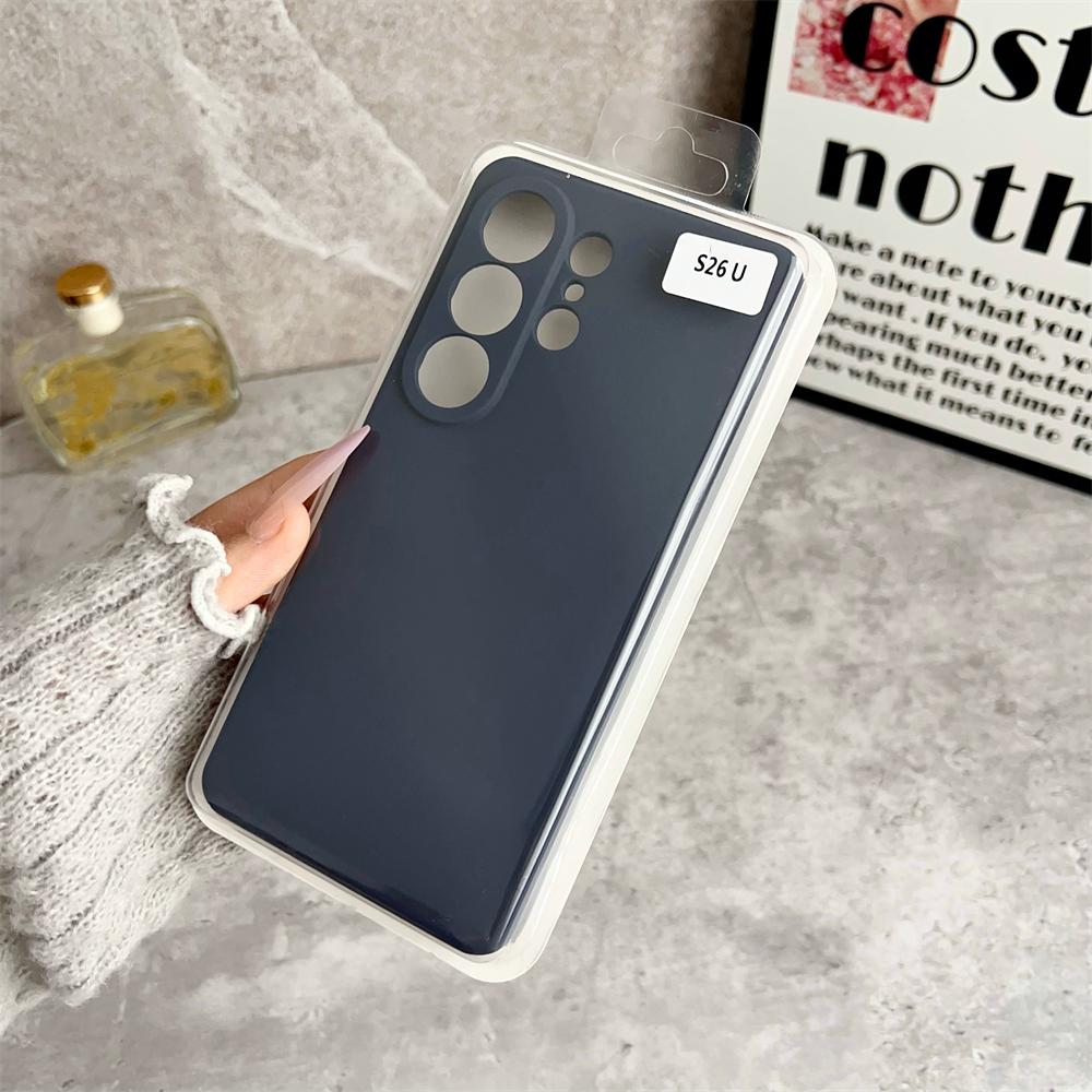 Luxury Original Liquid Silicone 1:1 Phone Case For Samsung Galaxy S23 FE S24 Plus S25 S26 Ultra Anti-drop Protect Cover with box