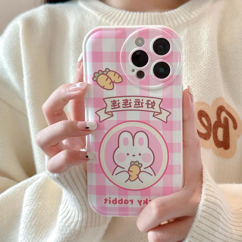 Zhitai Rabbit iPhone 15 Pro Case Compatible with iPhone 14/Huawei P40 - New Cartoon Design with Air Cushion Shell
