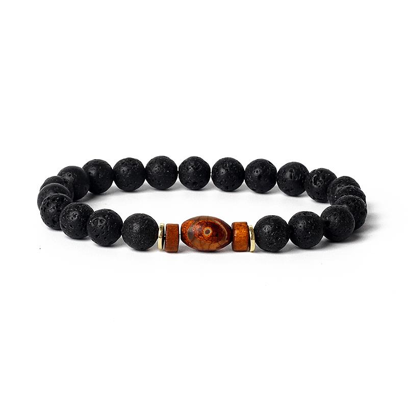 Lava Onyx Dzi Tibetan Buddha Bracelets Men Volcanic Stone Chakra Beads Diffuser Bracelet Women Vintage Meditation Amulet Jewelry