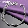 CHSHINE 925 Sterling Silver Five Snake Chain Stars Bracelet For Women Men Fashion Charm High Quality Jewelry