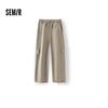 Semir Women's 2025 Fall Loose Cargo Pants with Half Elastic Waist