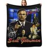Saul Goodman Vintage 90s Bootleg Design Throw Blanket Stain Resistant Cozy Warm Blanket
