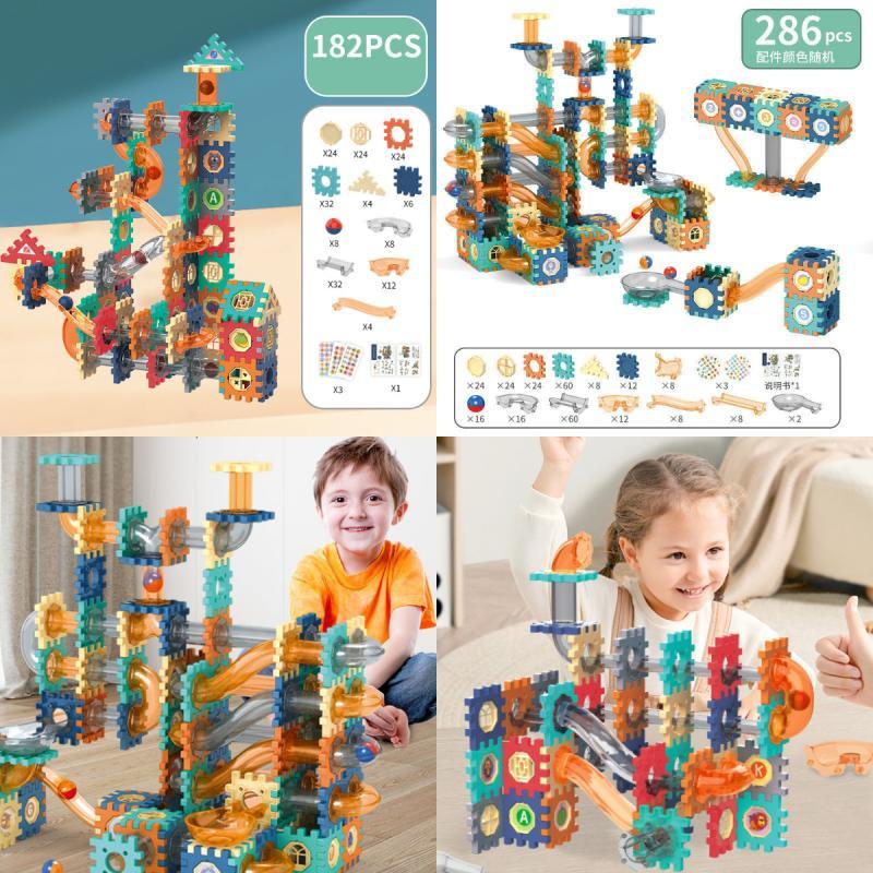 Iq Playground Plastic Slide Marble Run Building Blocks