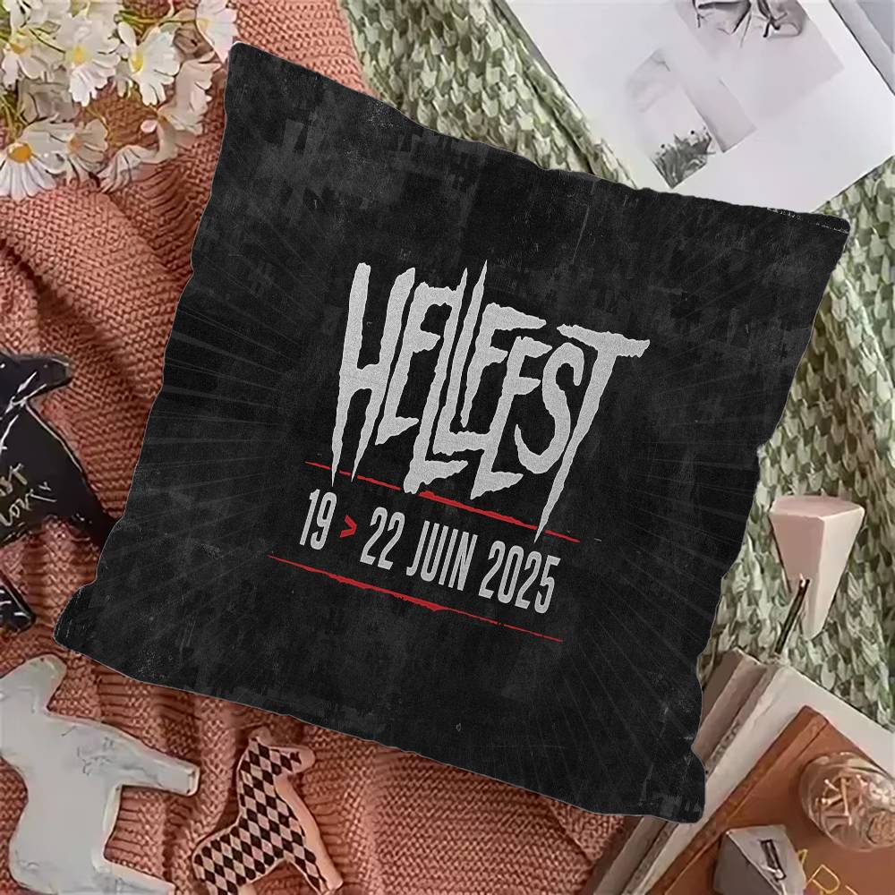 H-Hellfest Band Pillow Gift Home Office Decoration Pillow Bedroom Sofa Car Cushion CoverPillow Case