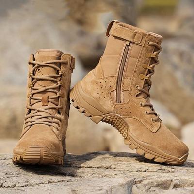 Stivali Impermeabili da Uomo in Pelle Bovina alla Moda Estivi da Esterno per Escursionismo Arrampicata Scarpe Resistenti all'Usura Antiscivolo Stivale Moda Cerniera Laterale Scarpa con Lacci