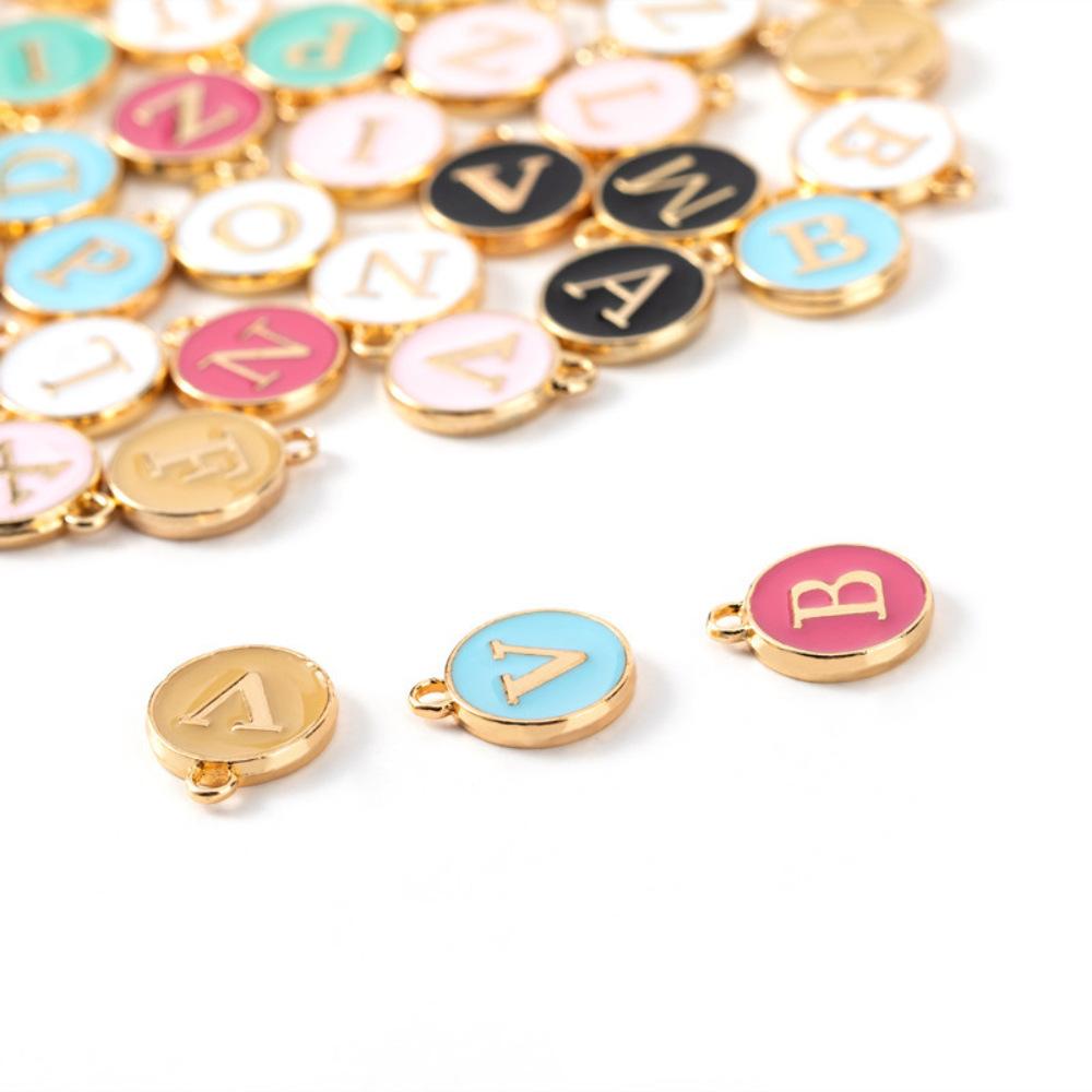 Letter Charms: 260 Pcs Alphabet Pendants in 10 Colors with Jump Rings - Initial Metal Beads for Personalized Jewelry Making - DIY Bracelet Necklace