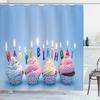 Set Tende da Doccia per Festa di Compleanno, Mostriciattoli La Celebrazione Coni Pioggia e Palloncini, Decorazioni Bagno in Poliestere Tende da Bagno