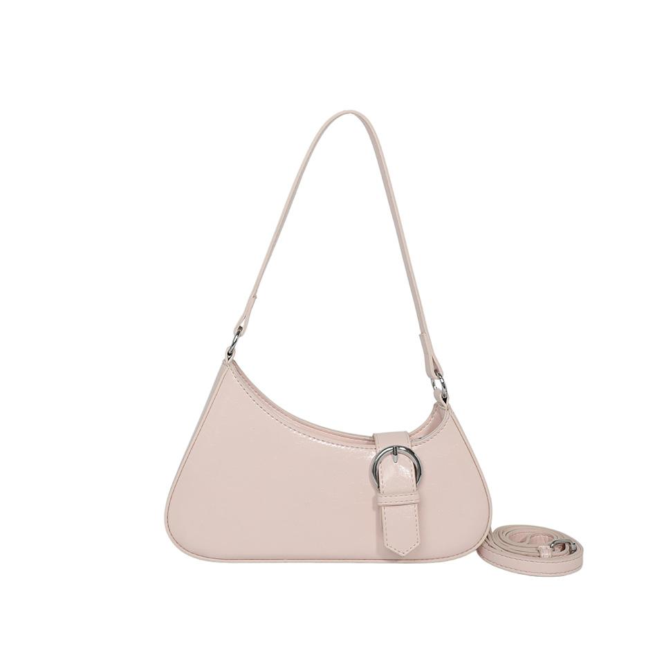 Women's Fashiable Single Shoulder Bag Adjustable Crossbody Bag Crescent Bag with Buckle Design Lightweight and Durable