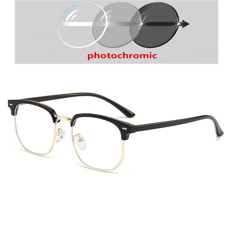 Half Frame Student Polygon Prescription Glasses For The Nearsighted Women Men Clear Lens Short-Sight Eyewear 0 -0.5 -1.0 To -6.0