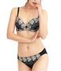 Chica Hurra Black Bra and Panty Size Floral Feminine Small Black Small Size Small Bust Small Opaque Panty Small Black Panties Women's Set, B65,