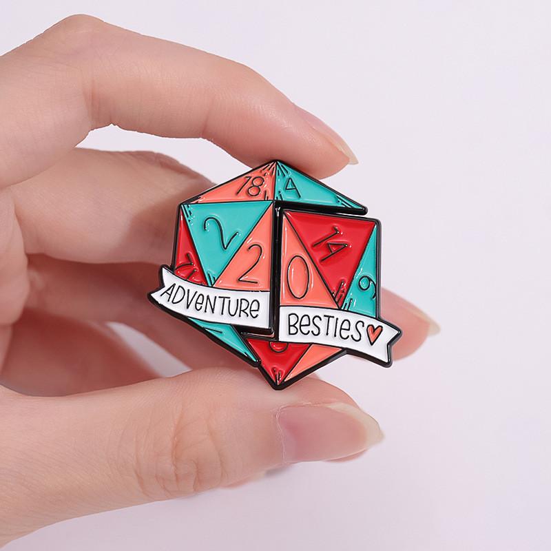 Unique Geometric Dice Style Brooch For Couples Personalized Fashionable Accessory For Bags And Hats