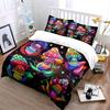 Colorful patterned mushrooms Print Bedding Set 1 Duvet Cover 2 Pillowcases for Adult and Children Luxury Gift Full Size