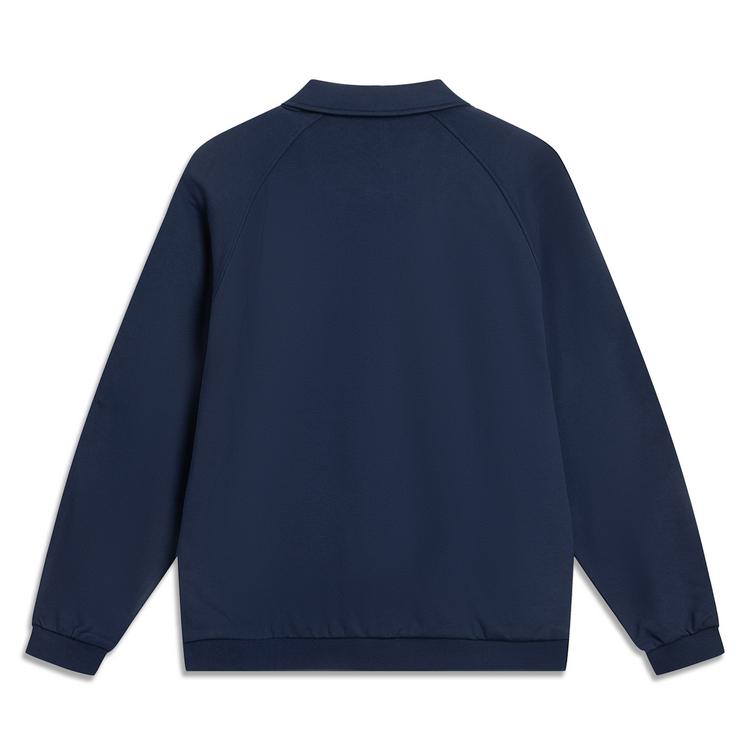 Li Ning Sports Lifestyle Series Solid Color Simple Polo Neck Versatile Comfortable Loose Casual Sports Sweatshirt Unisex Sweatshirt AWDVE17-1