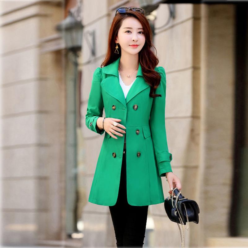 Windbreaker Large Size Woolen Coat Spring and Autumn Large Size Woman's Clothing Long Sleeves