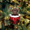 Festival Dog Hanging Charm Acrylic Dog Pendant Christmas Decoration Hanging Dog Ornament for Tree Adornment