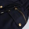 Warm Fluffy Winter Jacket Medium Long Hooded Collar Parker Coat Cotton Zipper Coat