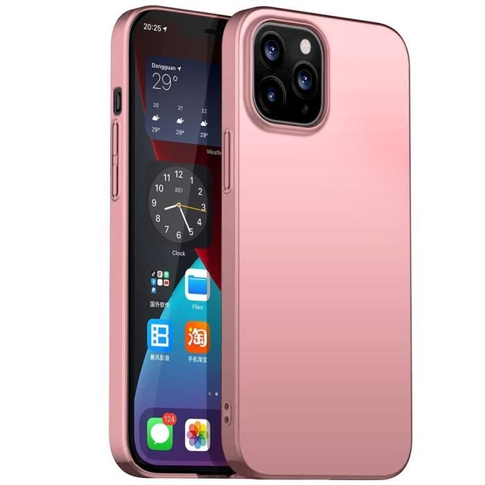 Coque pour iPhone 12 - E.F.CONNECTION - Silicone Souple - Ultra Fine - Anti-choc - Rose