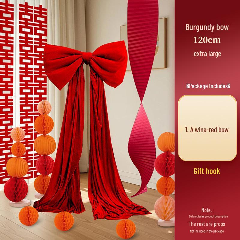 Extra Large Wedding Room Decoration Set: Bows & Streamers for Groom & Bride's Bedroom & Living Room Background