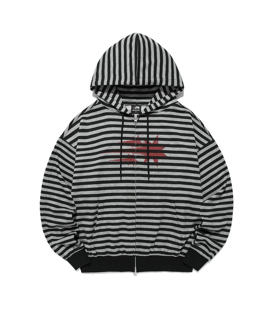 Niceghostclub Stripe Rush 3Star Hoodie Zip Up_Black(Ng2Gsum491A)