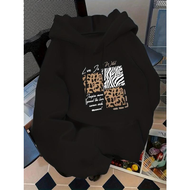 Women's Autumn and Winter Loose Casual Comfortable Letter Printed Thick Long-Sleeved Round Neck Hoodie Pullover