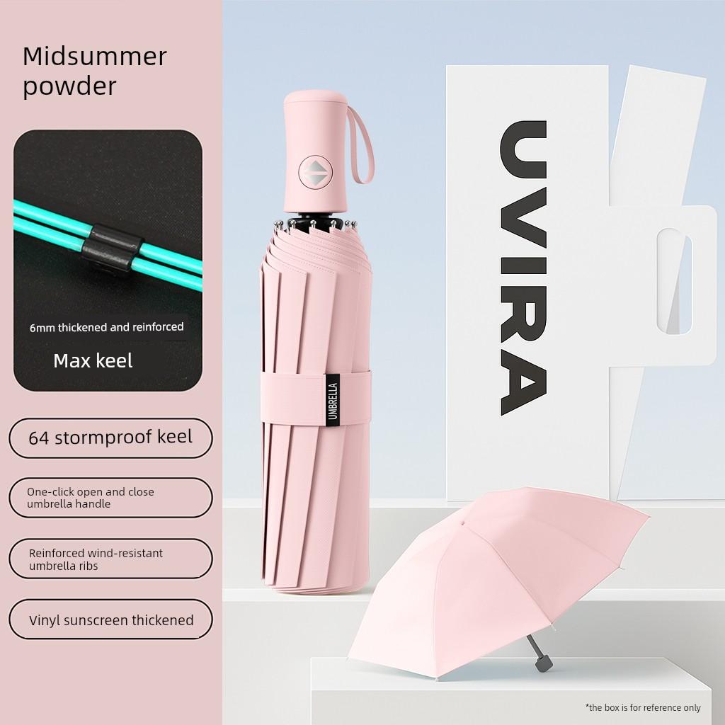 Umbrella for Men and Women, Large Size, Reinforced and Thickened, Dual-Use for Sun and Rain, Foldable, Wind-Resistant, Automatic, Suitable for