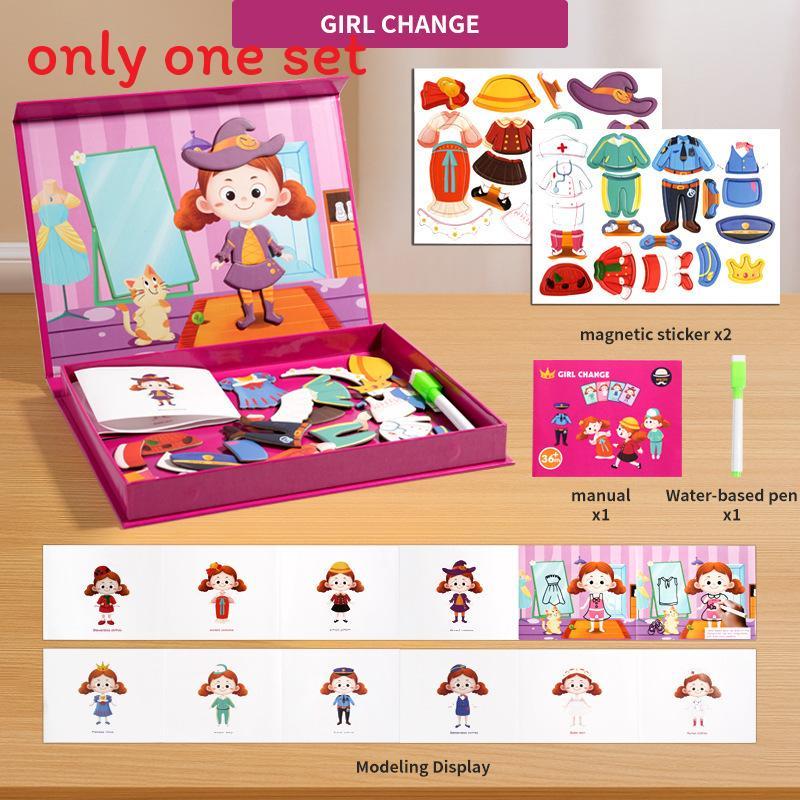 Wooden Childrens Puzzle With Magnetic Faces For Kids Ages 3 To 6 Educational Toy
