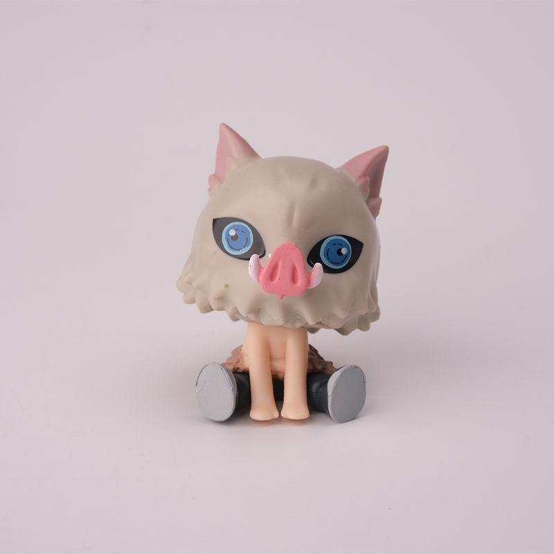 Demon Slayer Anime Kawaii Figure Model Tanjirou Nezuko Zenitsu Inosuke Kimetsu No Yaiba Pvc Collect Desktop Decoration Toys