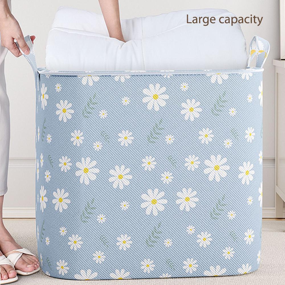 100/140/180/210L Closet Organizers Large Capacity Daisy Quilt Bins Space-Saving Stackable for Blanket Comforter Clothing Bedding