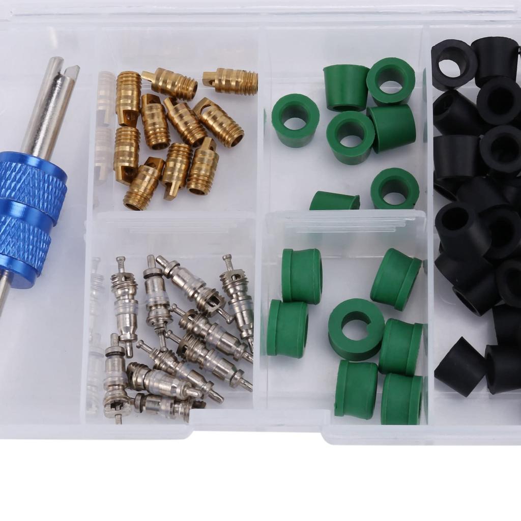 71pcs A/C Air Conditioner Valve Core R12 R134A Refrigeration Valve Core R12 / R134A AC Master Valve Core Repair Kit