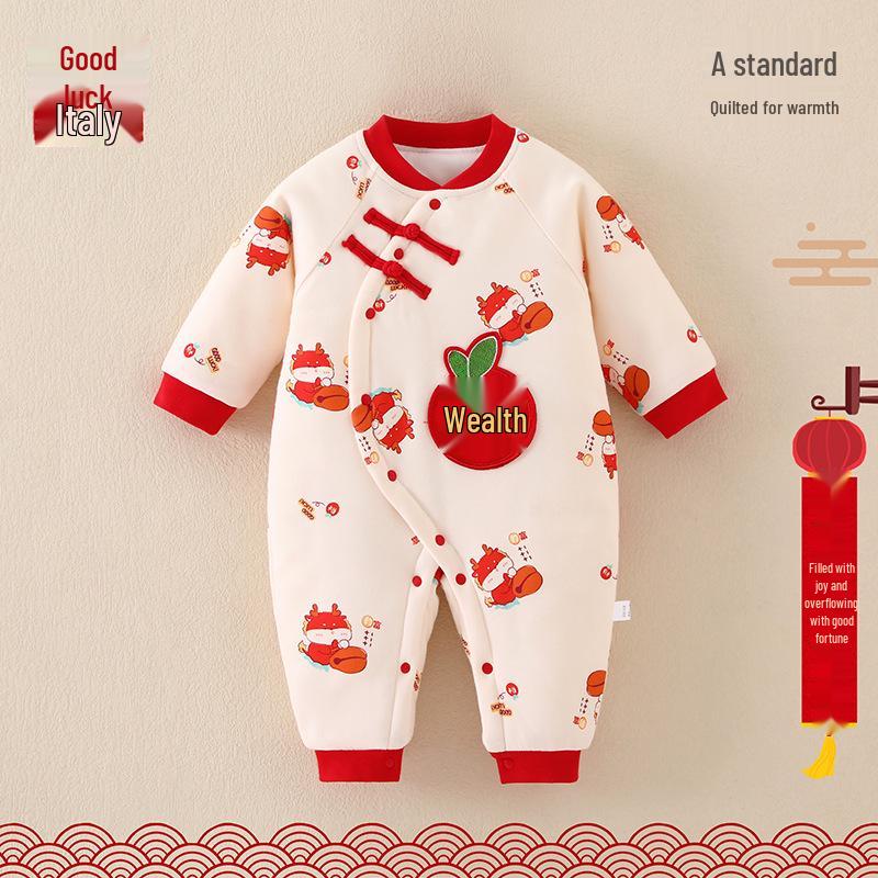 

Newborn Winter Red Bodysuit - Cozy Baby Romper for Autumn/Winter 66cm