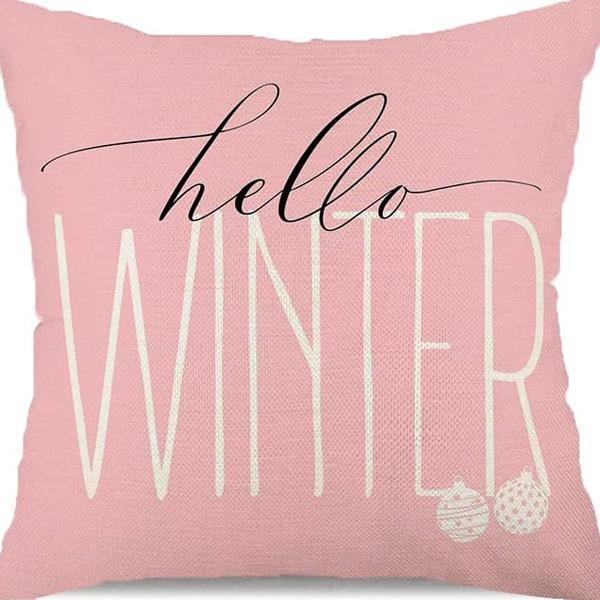 Christmas Pillowcase Linen Print Elk Snowman Home Decoration Sofa Cushion Cover