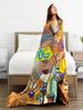 Cozy CatDog Fleece Throw Blanket Soft Warm Vibrant Cartoon Design with Iconic Characters Ideal for Sofa Bed Office