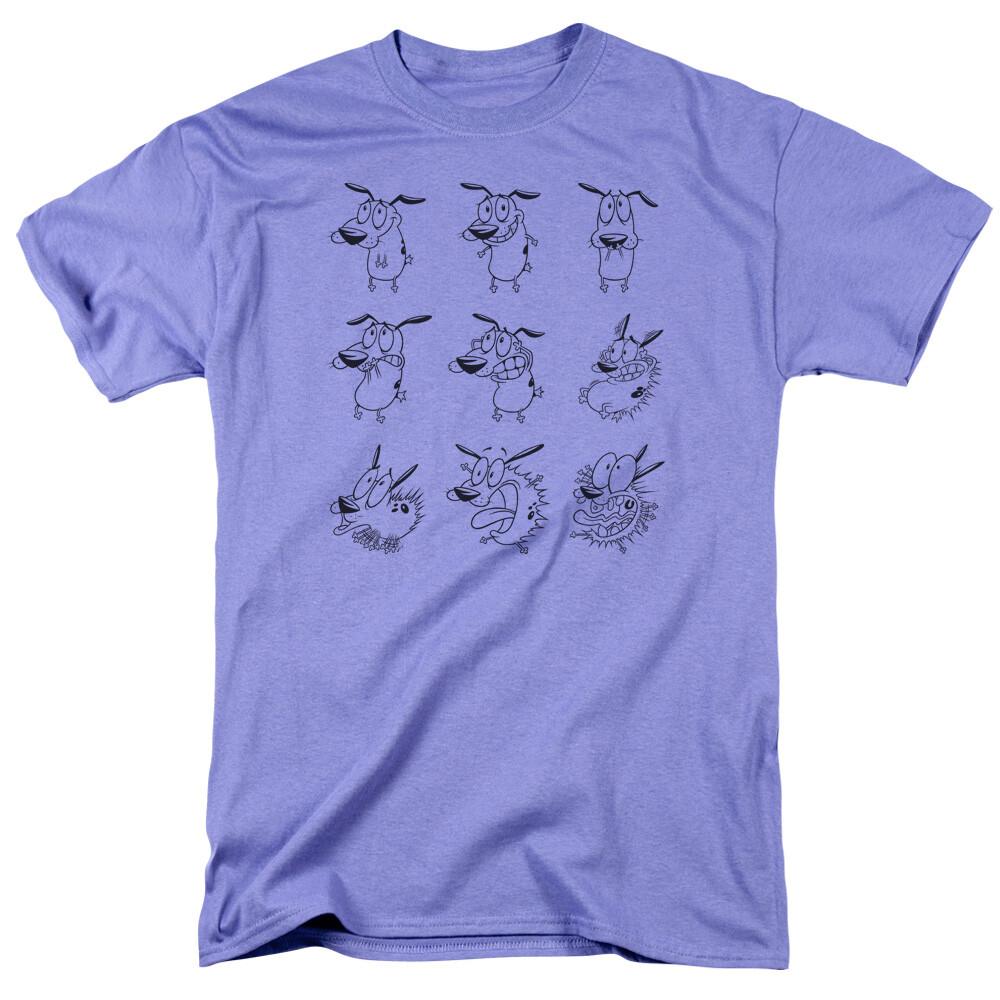Courage The Cowardly Dog Courage Poses T Shirt Mens Licensed Merch Lavender XXXL