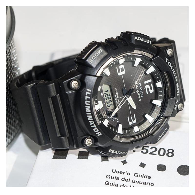 Casio STANDARD series casual sports electronic small black watch solar quartz movement rubber strap Japanese and Korean watch men's watch AQ-S810W-1A