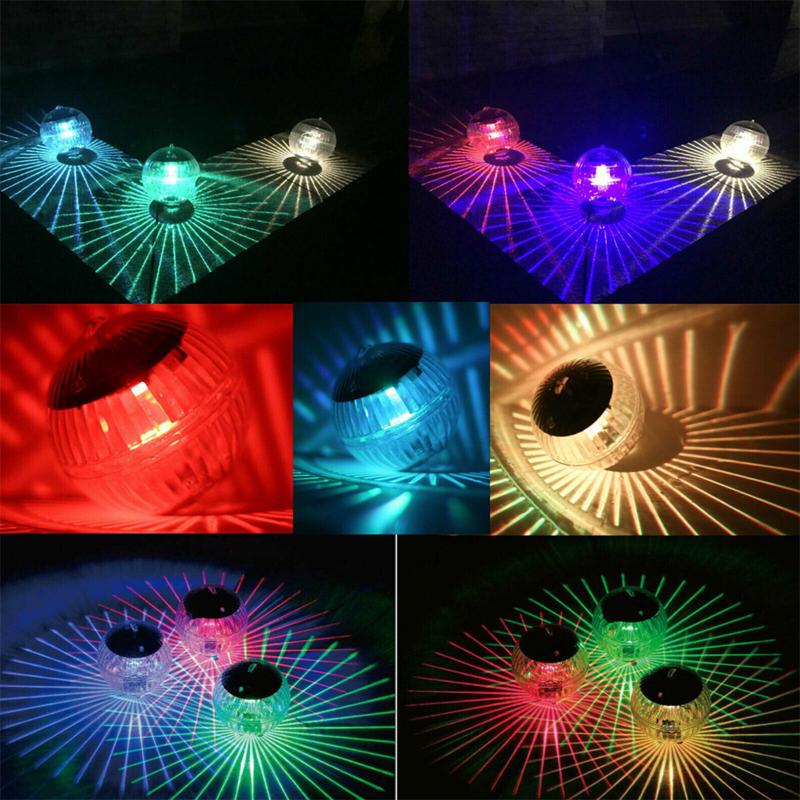 Outdoor Solar Led Floating Light Garden Pond Pool Lamp Rotating Rgb Color Changing Light For Indoor