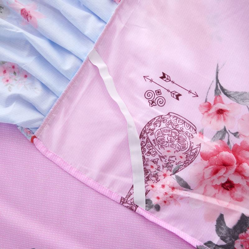 3PCS Printed Ruffled Soft, Comfortable and Breathable Bed Skirt (One Bed Skirt and Two Pillowcases, Excluding Pillow Core) Bed Skirt, Bedspread