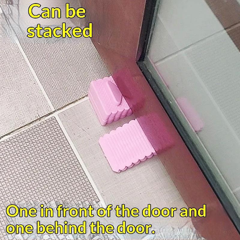 Stackable Silicone Door Stop Wedge Doorstops Anti Collision Home Office Door Rear Retainer