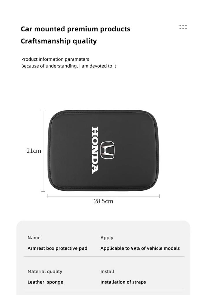 Car Armrest Cover Cushion Armrest Box Protective Pad For Honda Civic Accord Fit Jazz Pilot CRV Odyssey ASK Passport City Shuttle HRV